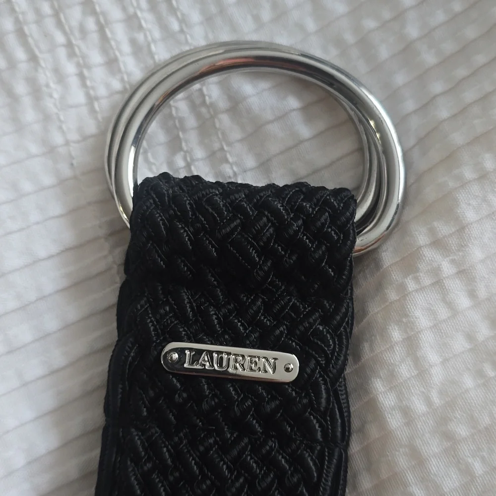 NWT Ralph Lauren Black Fabric Belt Sz Medium